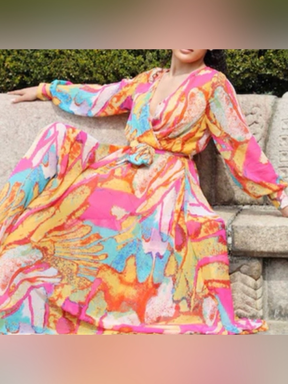 Spy Zone Exchange Abstract Maxi Dress — Size Small — EUC - Picture 3 of 7